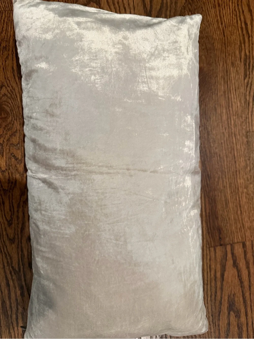 West Elm Plush Velvet Lumbar Silver/Ivory insert and cover EUC